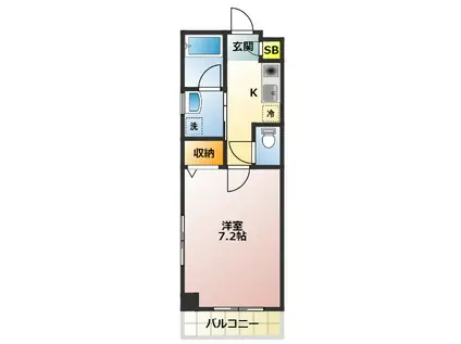 ロアール高松(1K/2階)の間取り写真