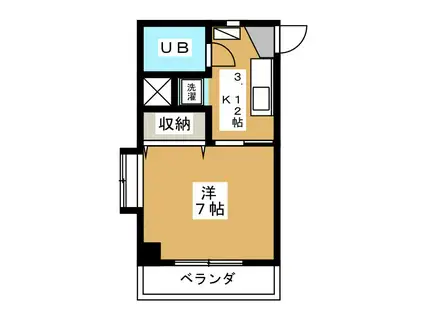 ハイツリノ(1K/1階)の間取り写真