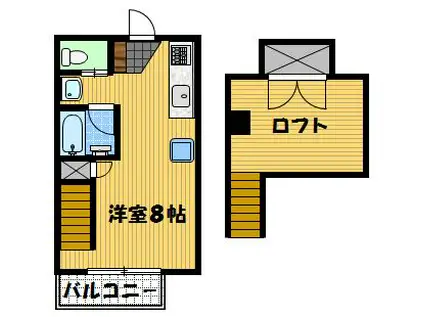 シャル夢本尾II(ワンルーム/2階)の間取り写真