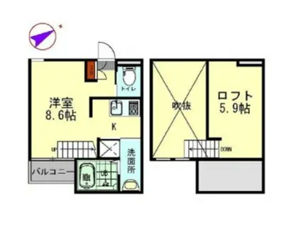 BUFFETT(ワンルーム/2階)の間取り写真