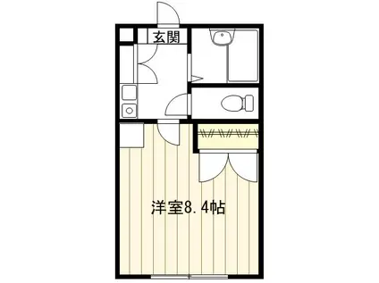 中里ハイツ(1K/1階)の間取り写真