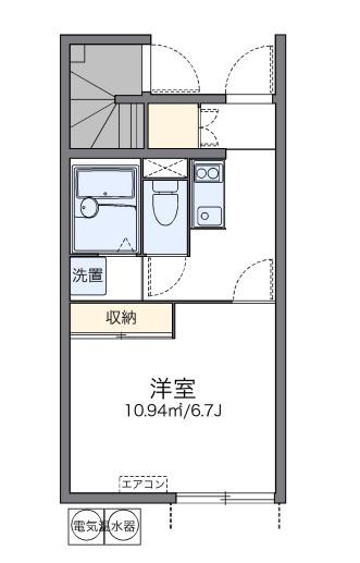 レオネクストディアベルジュI(1K/1階)の間取り写真
