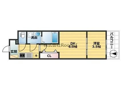 エスリードレジデンス大阪谷町ザ・マークス(2K/3階)の間取り写真