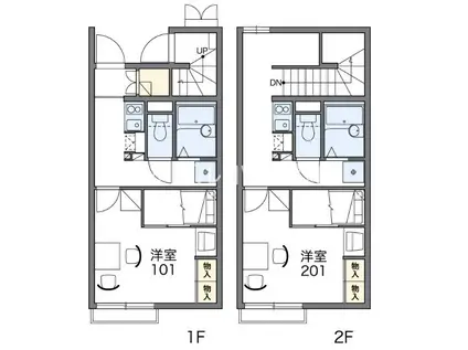 レオパレスさくらやII(1K/1階)の間取り写真