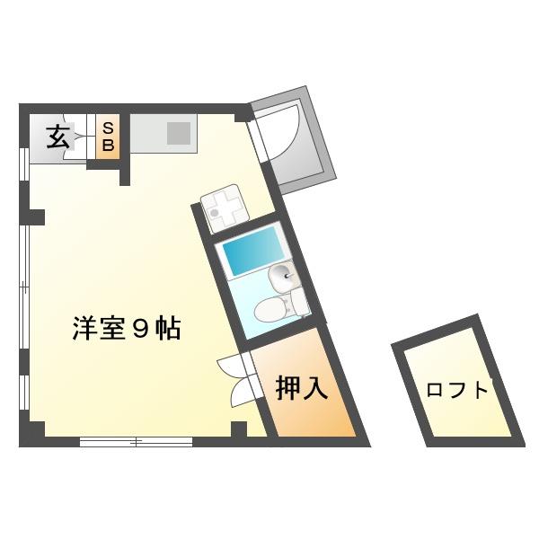 PUPAビル(ワンルーム/3階)の間取り写真