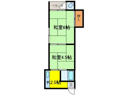 池澤文化(2K/2階)の間取り写真