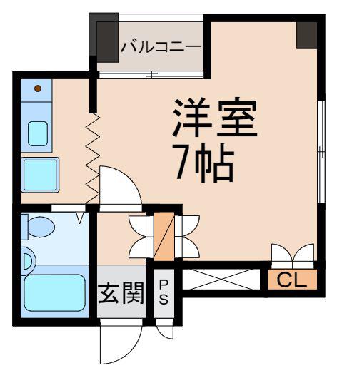 サンビル本町(1K/3階)の間取り写真