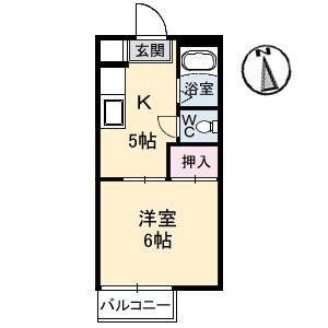シティーM(1K/1階)の間取り写真