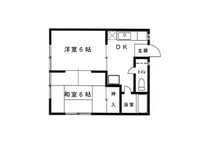 パークサイド城東(2DK/2階)の間取り写真