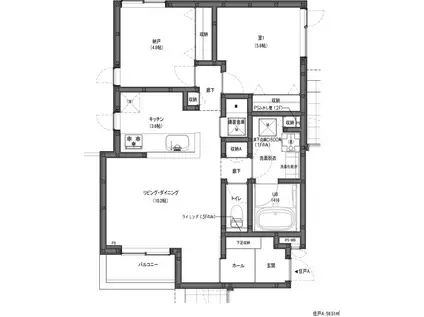 オクタビア(2LDK/1階)の間取り写真
