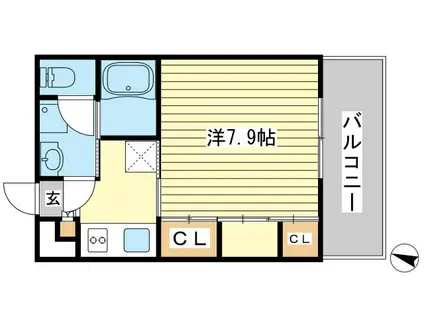 リープラス網干(1K/3階)の間取り写真