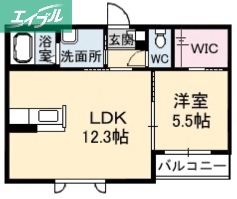 ルピナス(1LDK/1階)の間取り写真