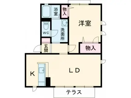 ベル・グラース(1LDK/1階)の間取り写真