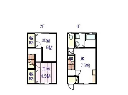オリエンス高橋(2DK/1階)の間取り写真