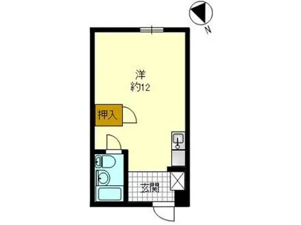 ドミトリーIII(ワンルーム/2階)の間取り写真