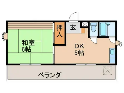 フォックスムーア(1DK/5階)の間取り写真