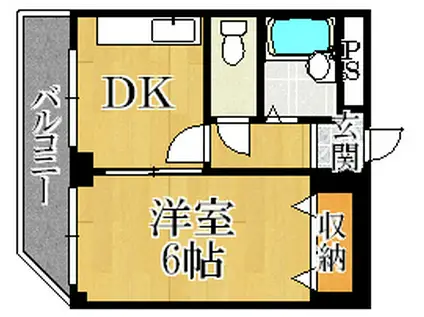 リードプラザ清水(1DK/8階)の間取り写真