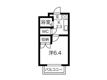 ハイツナカミチ2(1K/2階)の間取り写真