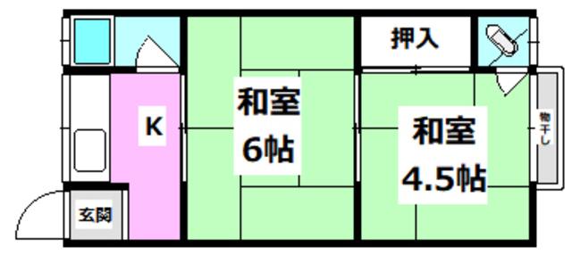 東太田第一文化(2K/2階)の間取り写真