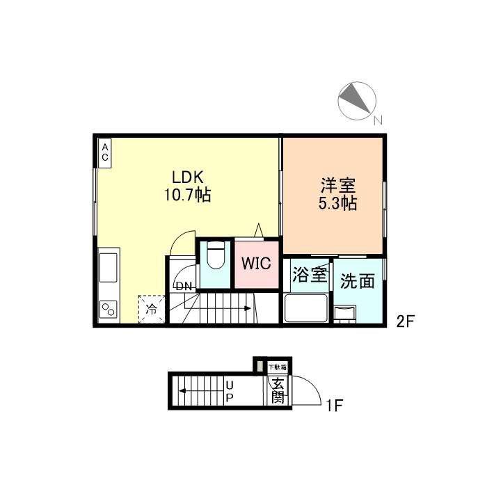 PICOT(1LDK/2階)の間取り写真