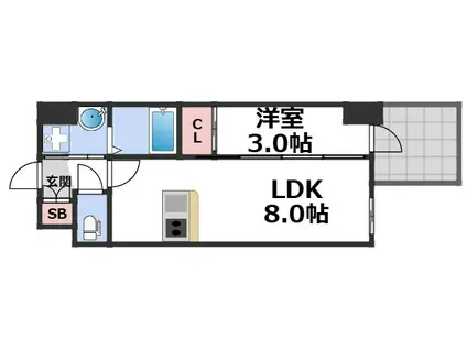 セレニテ日本橋エクラ(1LDK/10階)の間取り写真