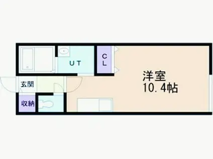 RI.RIAN PALETTE(ワンルーム/2階)の間取り写真