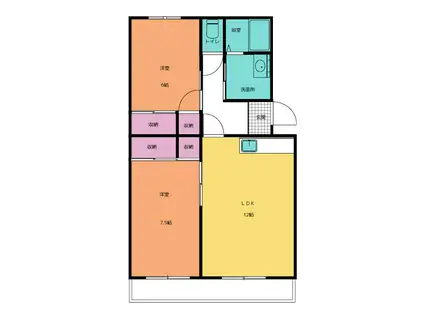 パークタウンI(2LDK/1階)の間取り写真