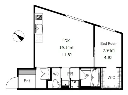 CREAL学芸大学 クリアル学芸大学(1LDK/4階)の間取り写真