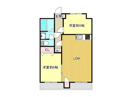 第56川崎ビル(2LDK/3階)の間取り写真