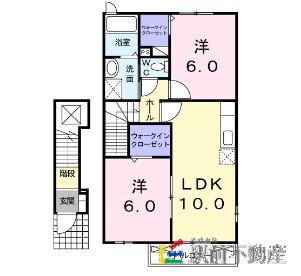 K・R・KPRESSOB(2LDK/2階)の間取り写真