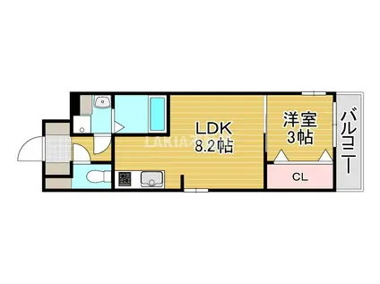 S-MOVE都島イースト(1LDK/1階)の間取り写真