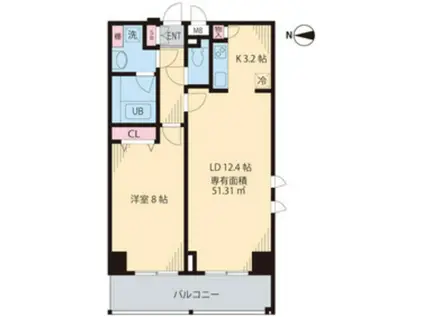 プレシャス音羽(1LDK/5階)の間取り写真