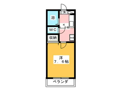 コートダジュール2番館(1K/1階)の間取り写真