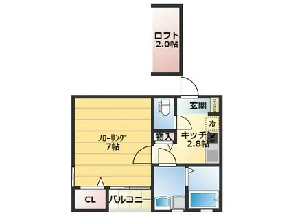 アドマーニ日進(1K/2階)の間取り写真