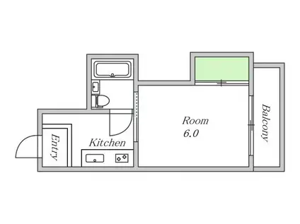 シティハイツ福島(1K/6階)の間取り写真