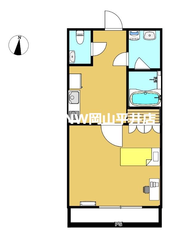 マンションフィールド(1K/2階)の間取り写真