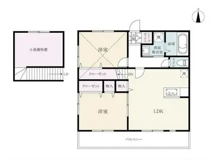 クリントブロン2(2LDK/2階)の間取り写真
