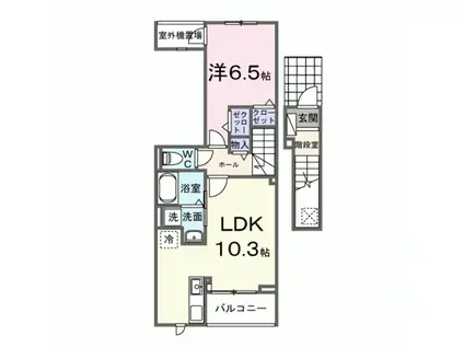 ポルト ボヌール(1LDK/2階)の間取り写真