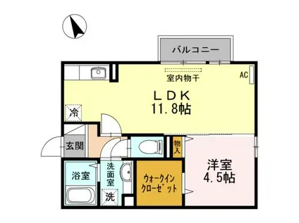LAXACOURTII(1LDK/2階)の間取り写真