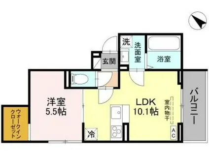 メルヴェーユ(1LDK/3階)の間取り写真