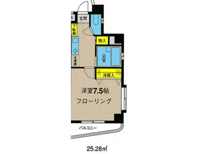 ヴィラ・デ・フォーレ(1K/7階)の間取り写真