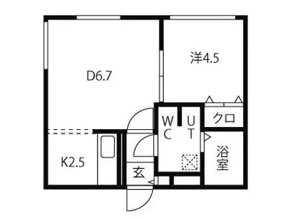 ブランノワール桑園(1LDK/3階)の間取り写真