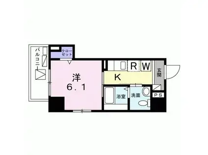 ヒカルサ滝野川(1K/4階)の間取り写真