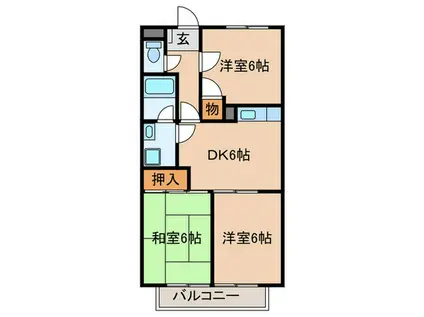 Y&Tハイツふるさと(3DK/2階)の間取り写真