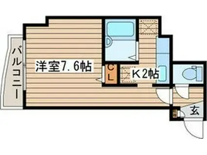 ハウスオブリザ平岸参番館(ワンルーム/4階)の間取り写真