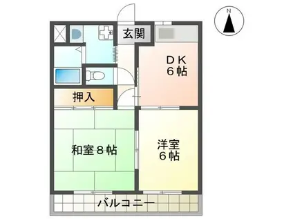 ナタシオン(2DK/1階)の間取り写真
