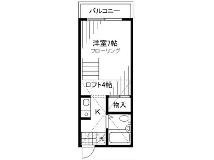 アーク千歳烏山(1K/1階)の間取り写真