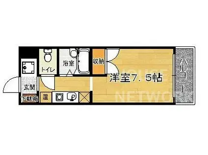 エガールパレス(1K/4階)の間取り写真