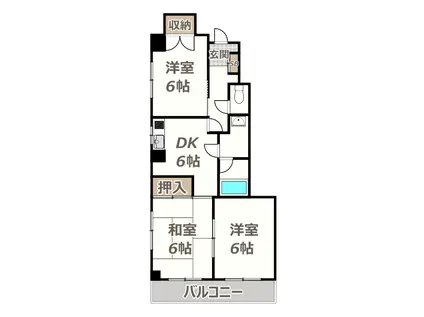 リーベル文の里(3DK/4階)の間取り写真