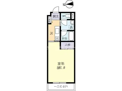 ドルチェ西原(1K/4階)の間取り写真